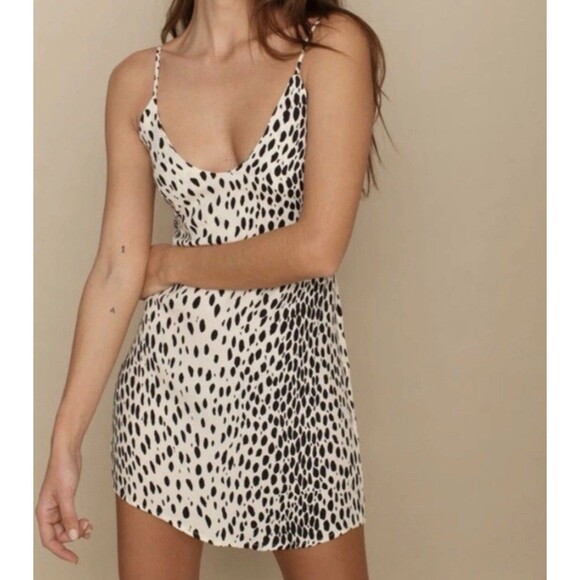 Reformation Ventura Dress Cheetah Mini Slip Size S - Picture 1 of 11